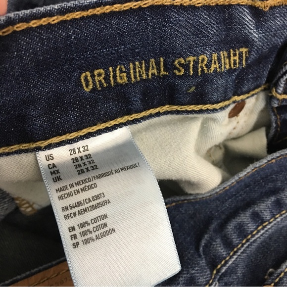 American Eagle Original Straight Medium Wash Distressed Jeans Men’s 28 - Picture 9 of 12